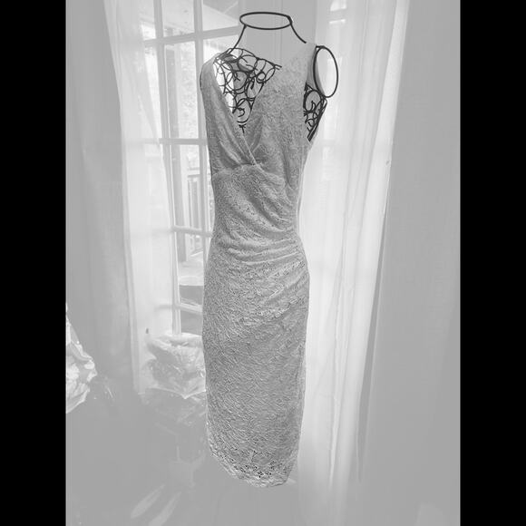 RALPH LAUREN BEAUTIFUL WHITE LACE DRESS S 2 Engagement Wedding Easter Summer - Picture 2 of 10